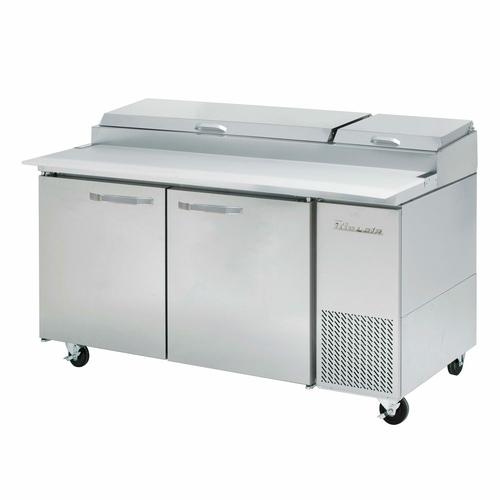 Blue Air Commercial Refrigeration BAPP67-HC 67-Inch Pizza Prep Table with Refrigerated Storage and Stainless Steel Top